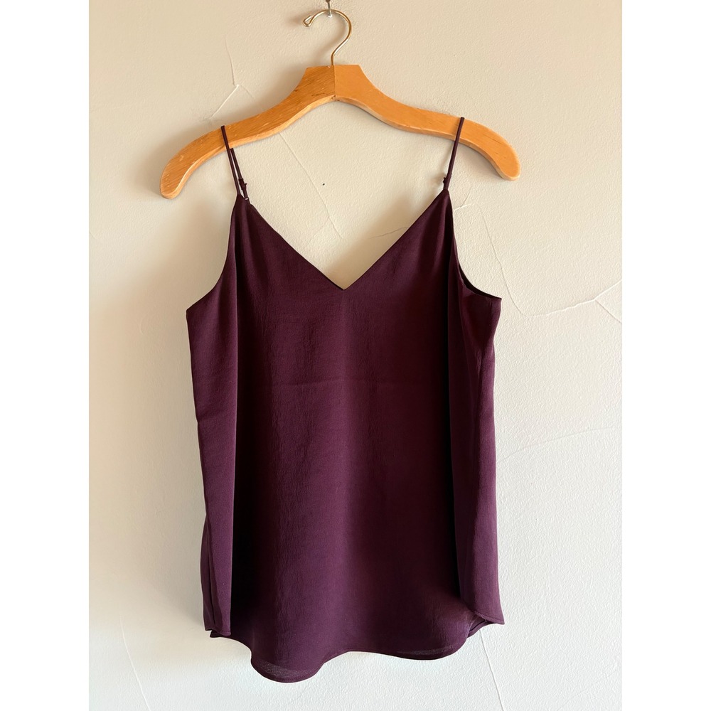 Express Womens Dark Plum V-Neck Cami Adjustable Spaghetti Straps 08633346 XS NEW